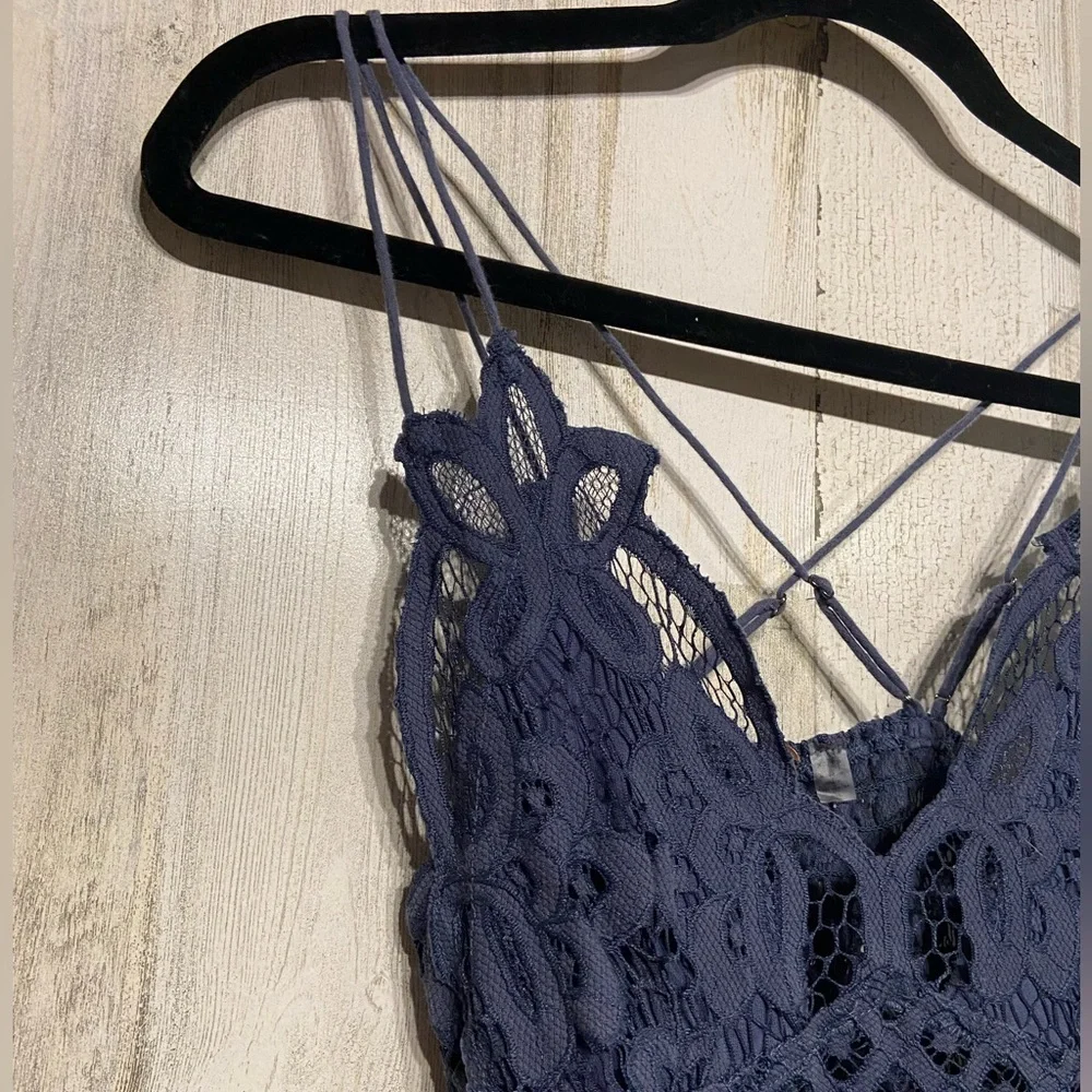 Free People Blue Purple Adella Lace Tie-Dye Mini Dress XS